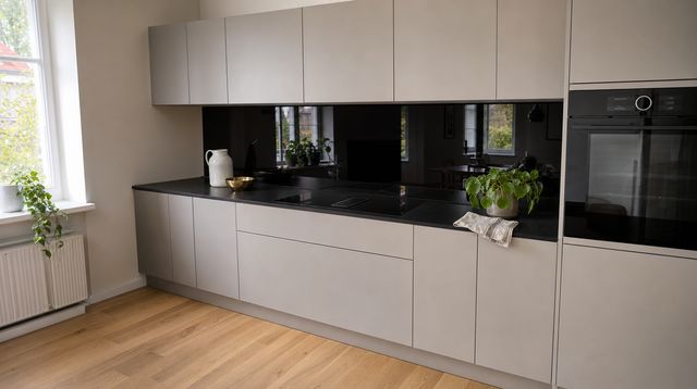 FANI Küchenrückwand Unicolor 911 Schwarz – Küchenzeile · Smartglas (SG)