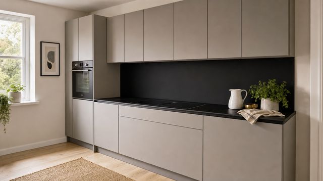 FANI Küchenrückwand Unicolor 911 Schwarz – Küchenzeile · Smartglas Soft (SGS)