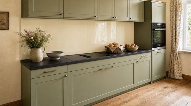 FANI Küchenrückwand Unicolor 912 Magnolie – Landhausküche · Smartglas (SG)