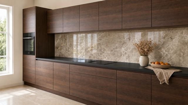 FANI Küchenrückwand Dekor 904 Dune – Küchenzeile Nussbaum