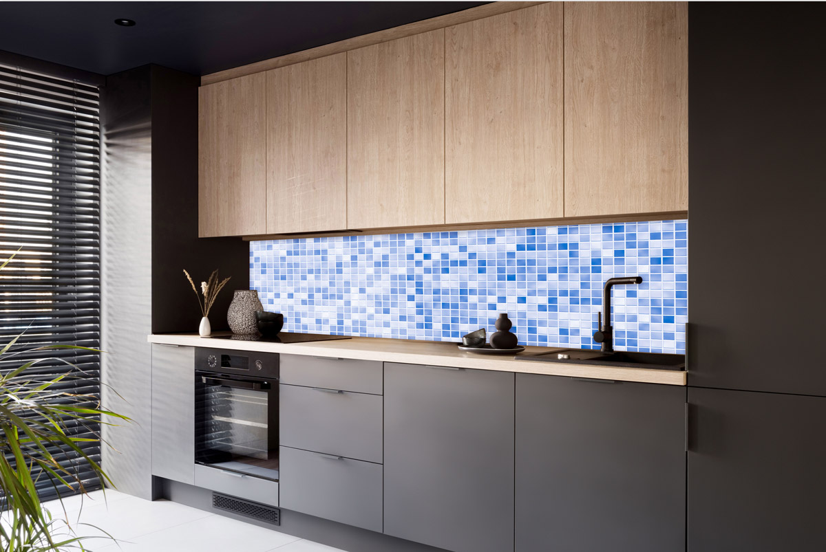  Küchenrückwand - 089A Mosaikfliesen Blau
